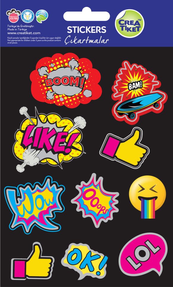 Crea Etiket Efekt Çıkartma Lol ( Siyah )