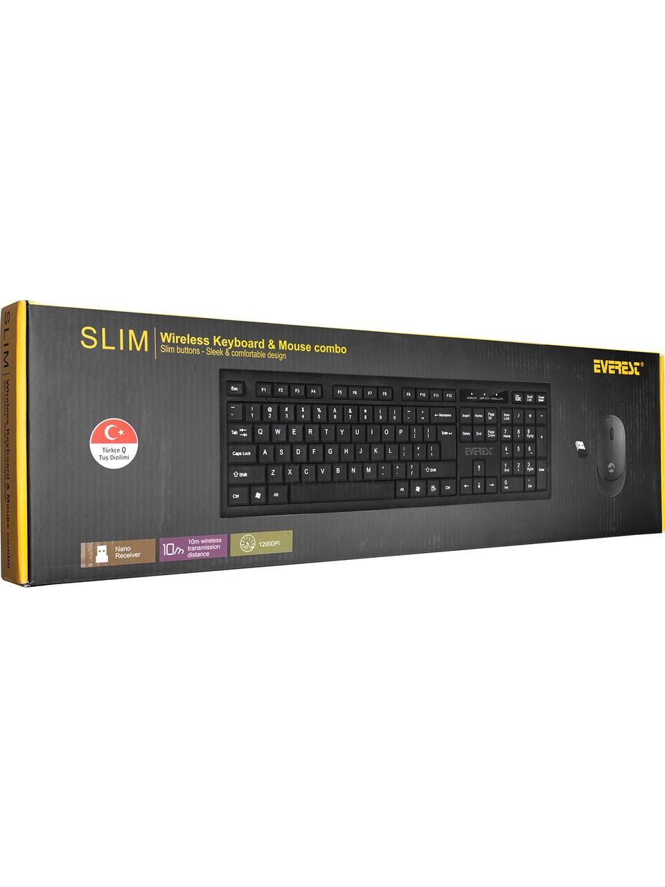 Everest Km-6121 Siyah Kablosuz Q Slim Klavye+Mouse