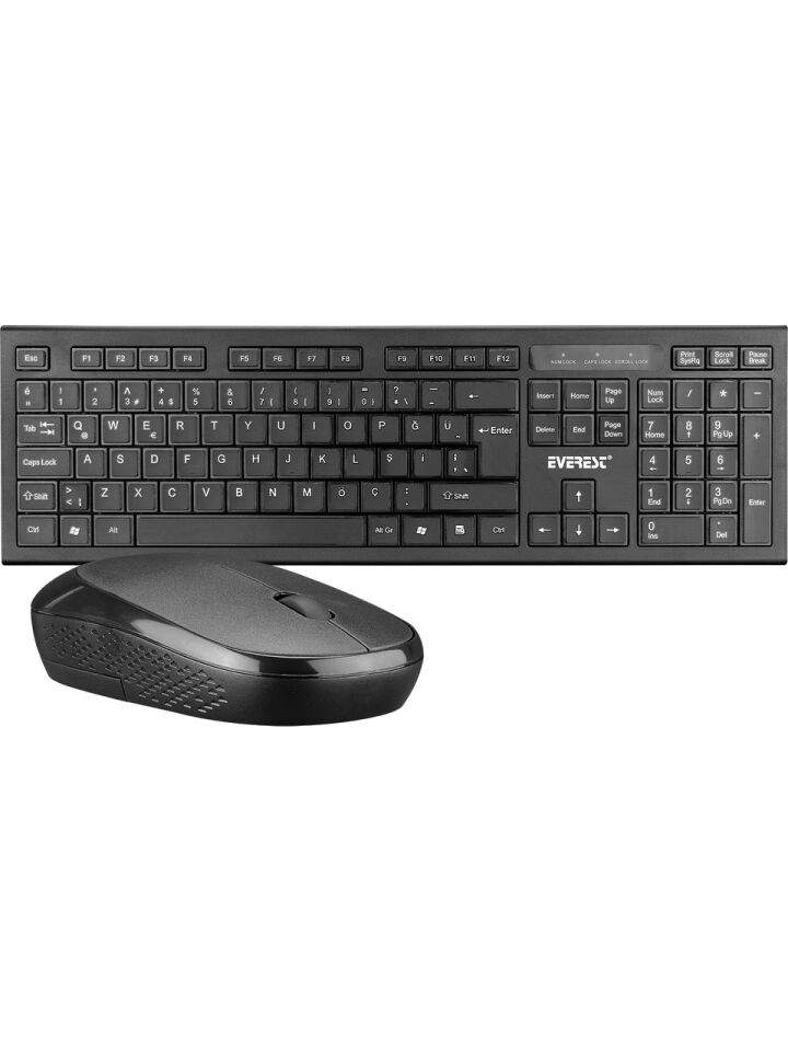Everest Km-6121 Siyah Kablosuz Q Slim Klavye+Mouse