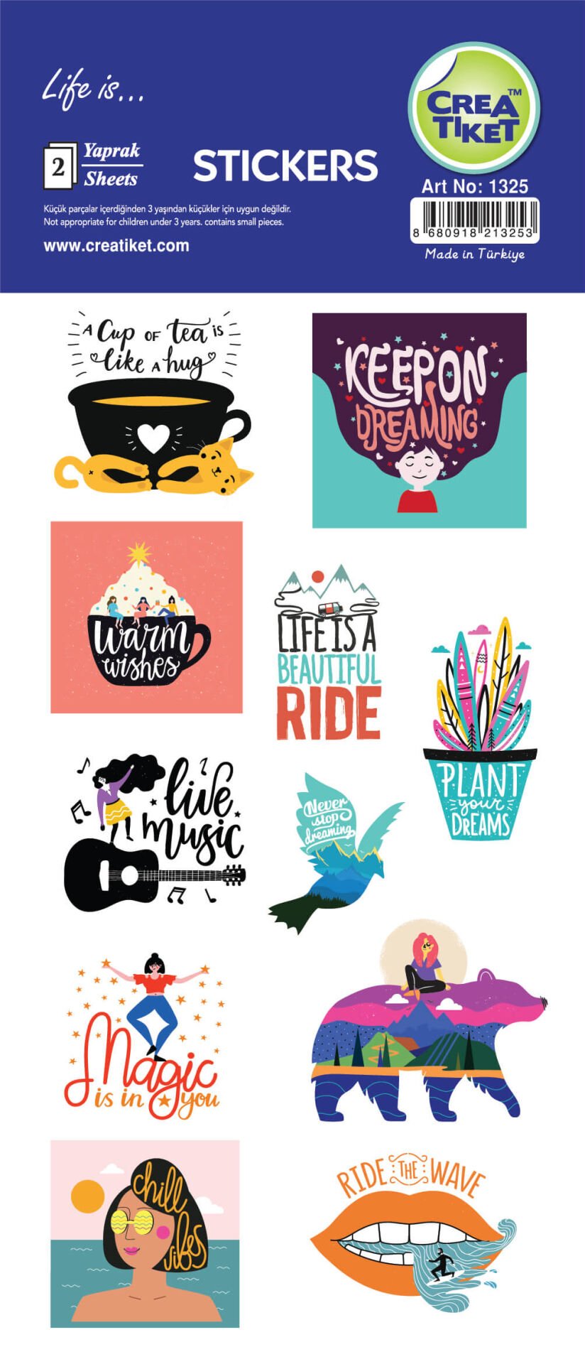 Crea Etiket Efekt Yaldızlı Çıkartma Life Is