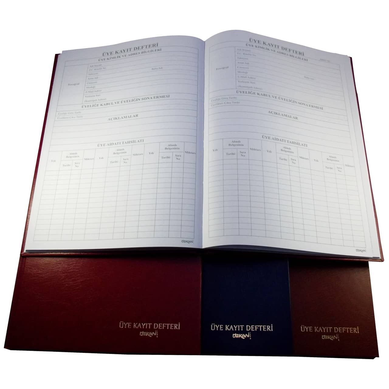 Özkan Üye Kayıt Defteri Ciltli 96 Yaprak