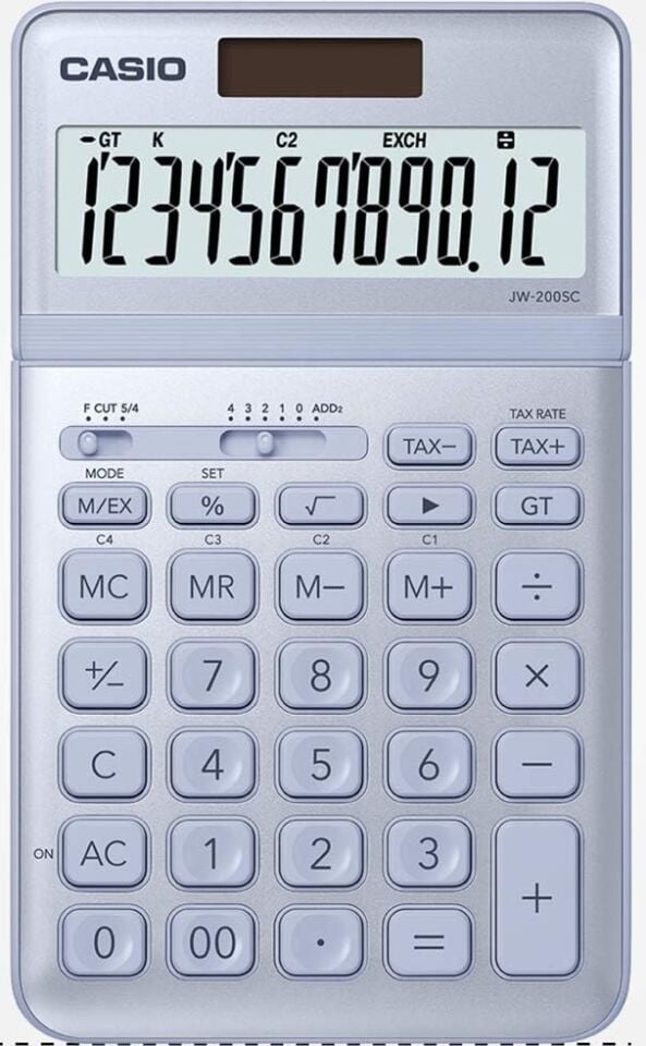 Casio Hesap Makinesi Masaüstü Jw-200Sc-Bu Mavi 12 Hane