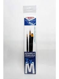 Talens Art Creation 3 Lü Sulu Boya Fırça Seti Sentetik Kıl Orta Uçlar Kısa Sap M