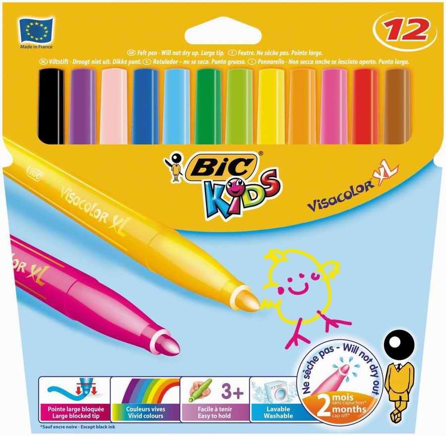 Bic Visa Jumbo Keçeli Boya Kalemi 12 Renk