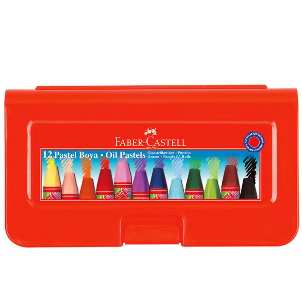 Faber-Castell Altıgen Pastel Plastik Kutu 12'li