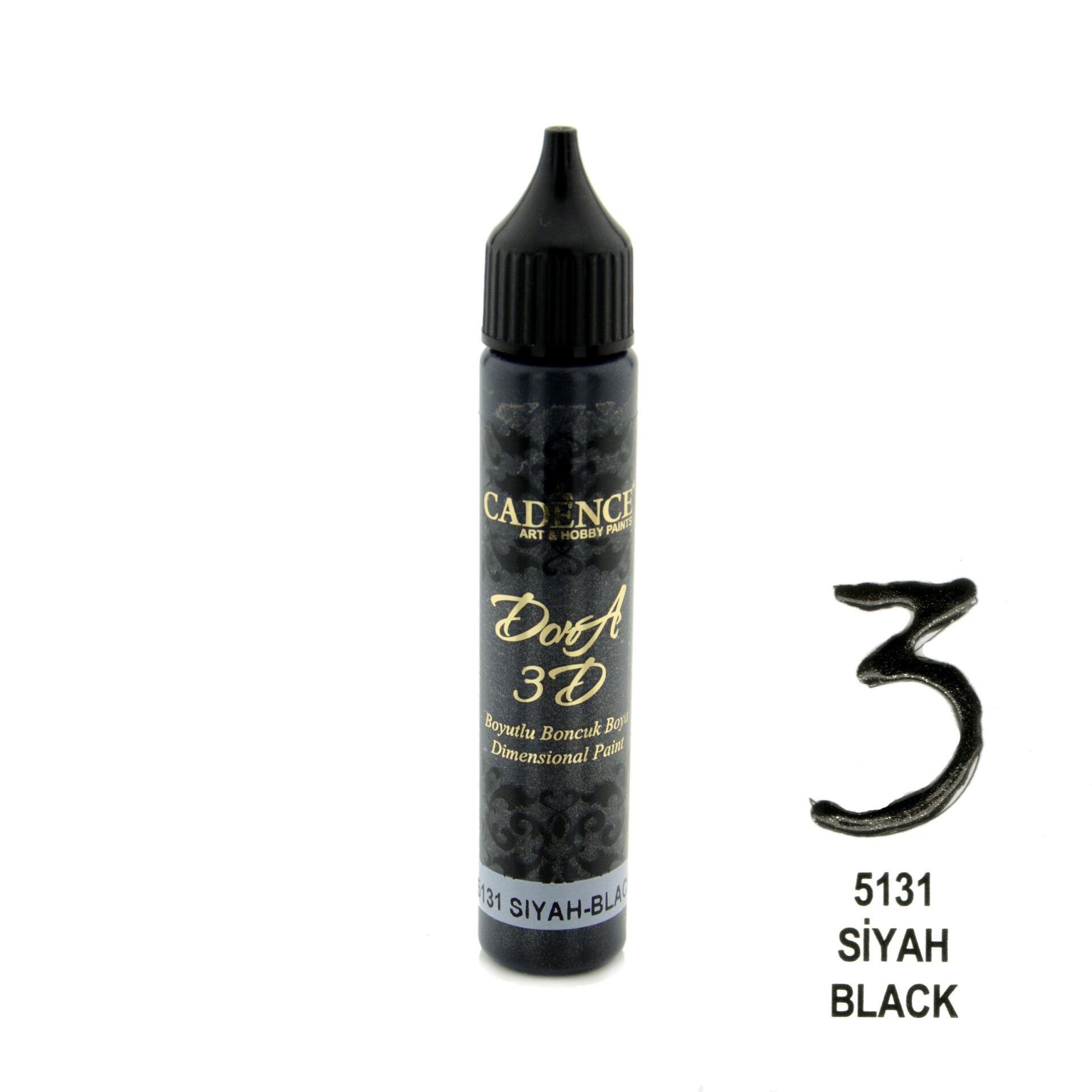 Cadence 3D Dora Boncuk Boya 5131 Siyah 25 Ml