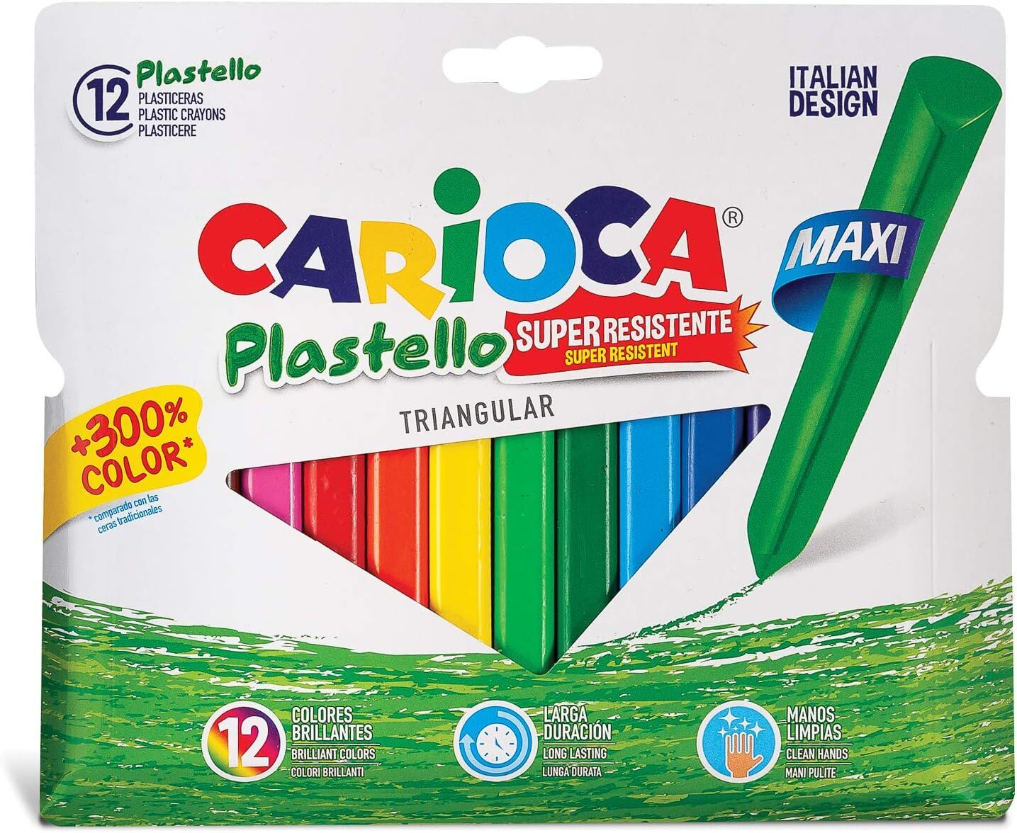 Carioca Jumbo Üçgen Elleri Kirletmeyen Yıkanabilir Boya Kalemi 12 Li