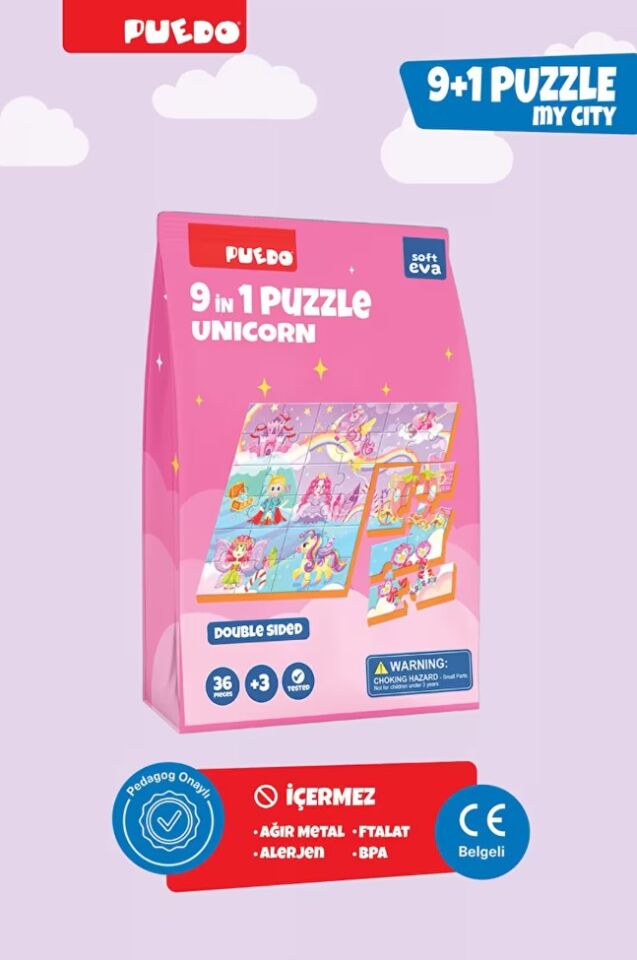 Puedo 36 PArça 9'' Çift Taraflı Puzzle My City