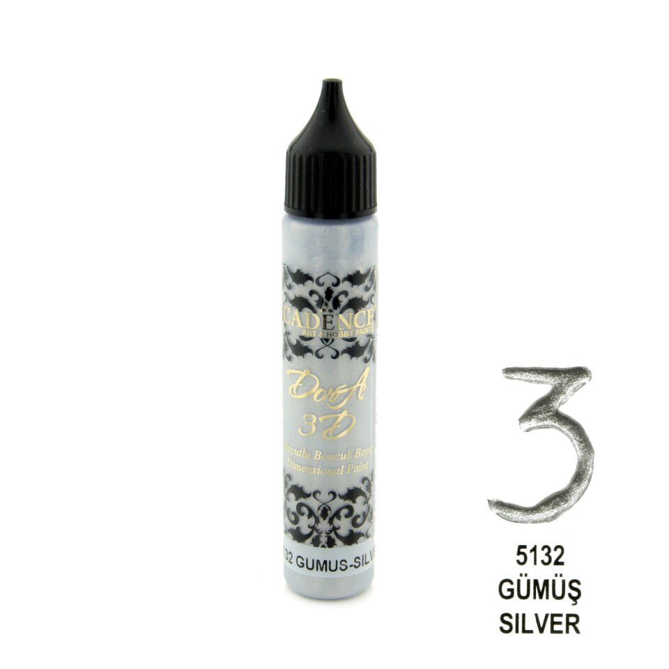 Cadence 3D Dora Boncuk Boya 5132 Gümüş 25 Ml