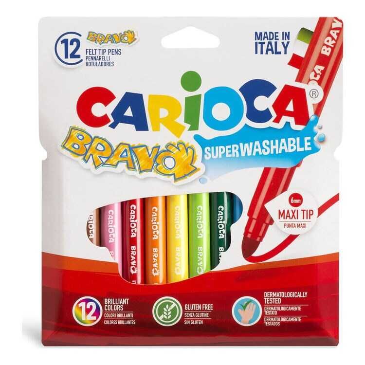 Carioca Bravo Süper Yıkanabilir Keçeli Boya Kalemi 12 Li