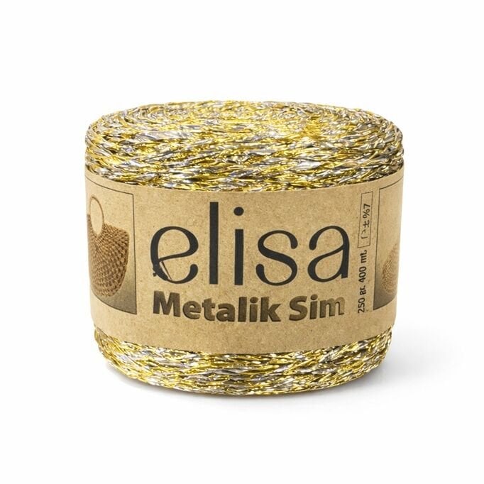 Elif Metalik Bükümlü Sim İp 250 Gr-400 Mt Altın