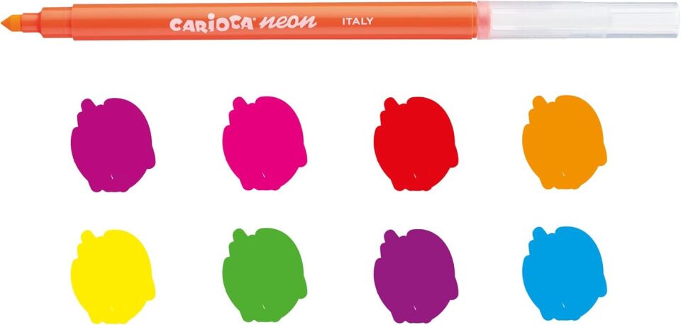 Carioca Fosforlu Yıkanabilir Keçeli Boya Kalemi 8 Li