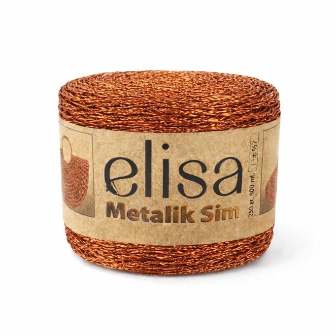 Elif Metalik Bükümlü Sim İp 250 Gr-400 Mt Bakır