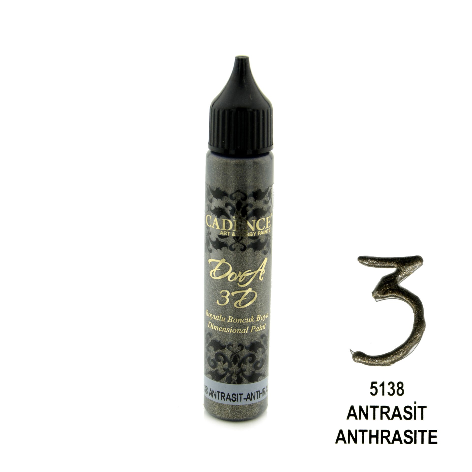 Cadence 3D Dora Boncuk Boya 5138 Antrasit 25 Ml