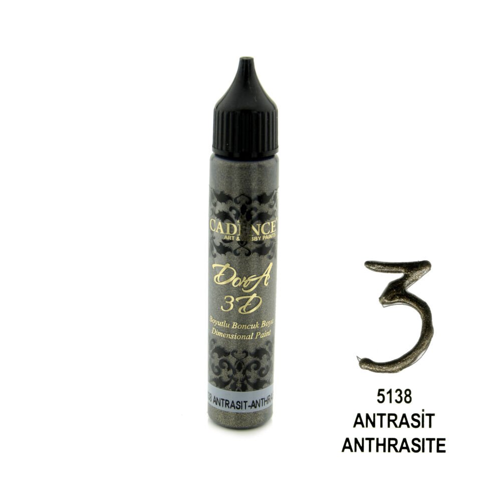 Cadence 3D Dora Boncuk Boya 5138 Antrasit 25 Ml