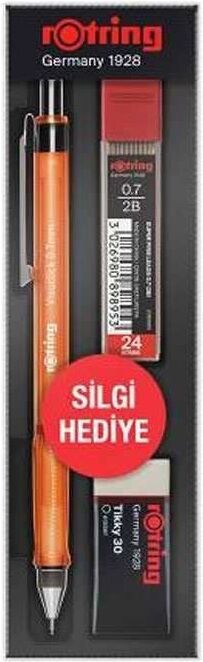 Rotring Visuclick Min Silgi 3 Lü Okul Seti- 0.7 Mm Turuncu