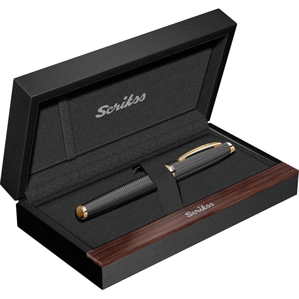 Scrikss Roller Kalem 390 Mat Siyah Altın
