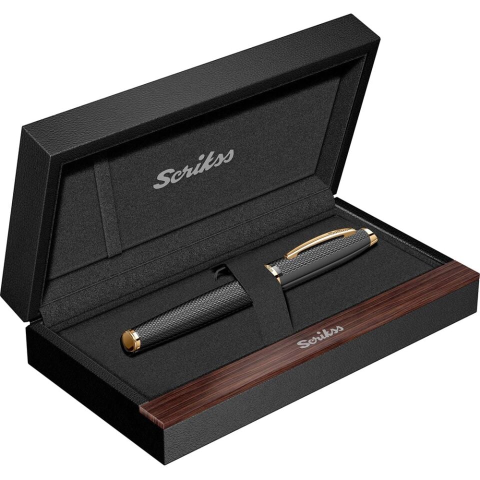 Scrikss Roller Kalem 390 Mat Siyah Altın