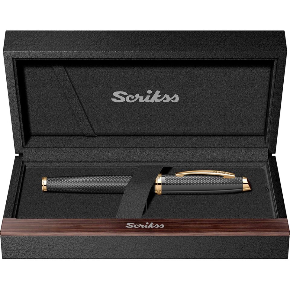 Scrikss Roller Kalem 390 Mat Siyah Altın