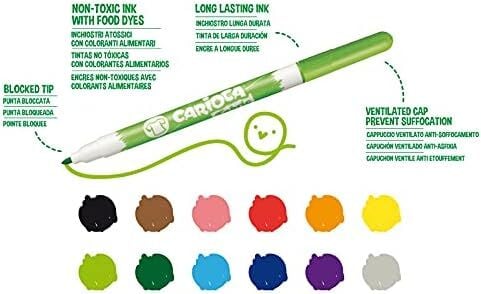 Carioca Keçeli Kumaş Boya Kalemi Fıne 10 Lu