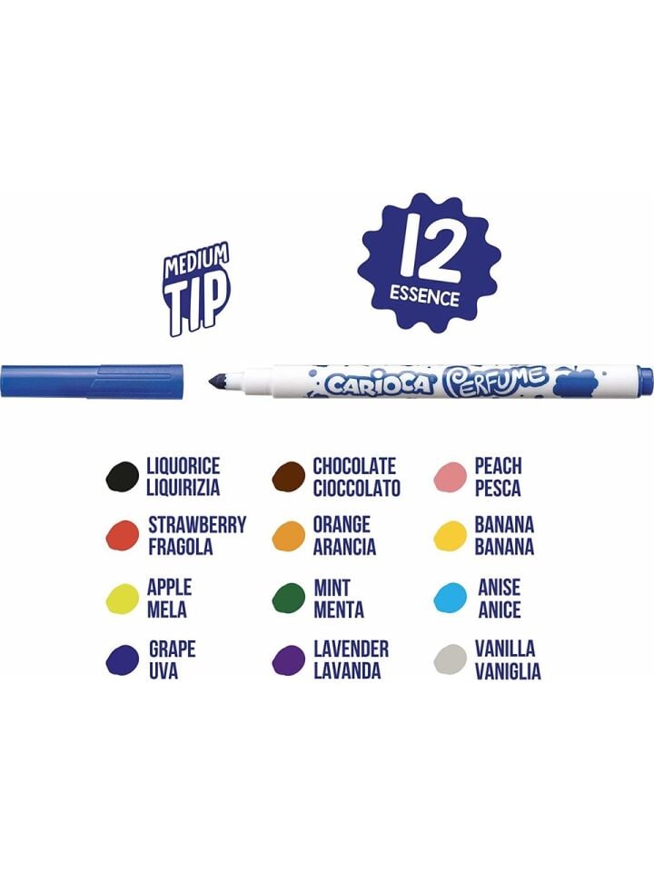 Carioca Kokulu Jumbo Keçeli Boya Kalemi 12 Li