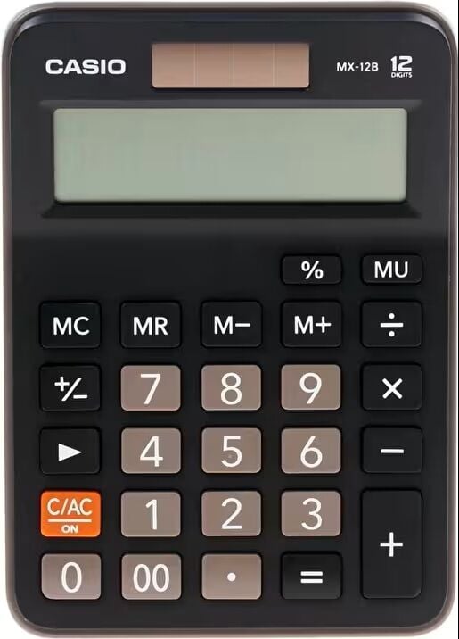 Casio Hesap Makinesi Masaüstü Mx-12B-Bk 12 Hane