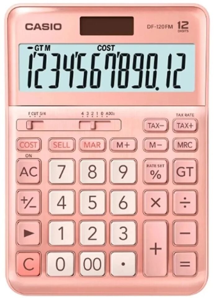 Casio Hesap Makinesi Masaüstü Df-120Fm-Pk-W-Dp 12 Hane