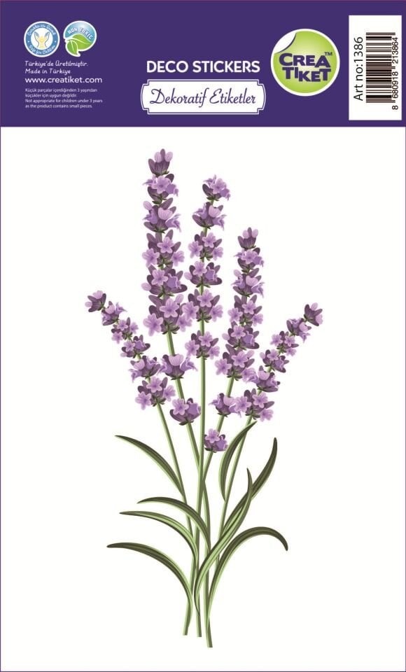Crea Etiket Mor Çiçek