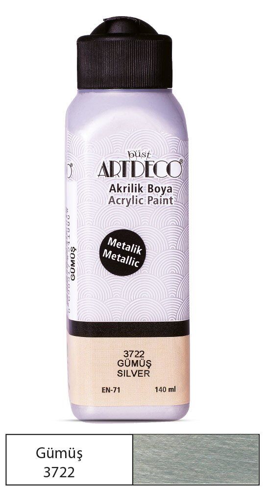 Artdeco Metalik Akrilik Boya 140 Ml Gümüş 3722