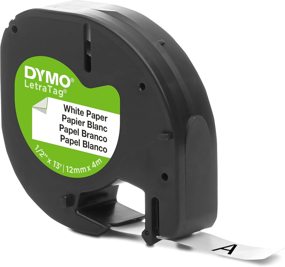 Dymo Letra Tag Kağıt Şerit 12 Mm x 4 Mt Beyaz