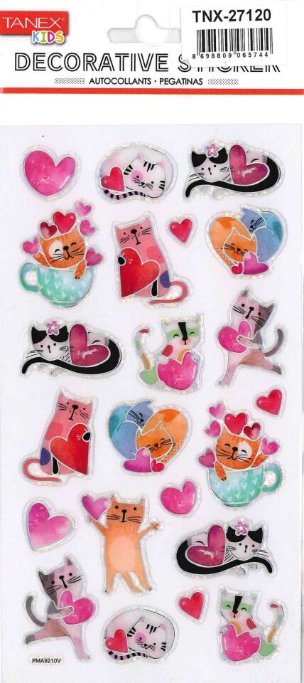 Tanex Tnx-27120 Puffy Aşık Kedi Etiket Serisi