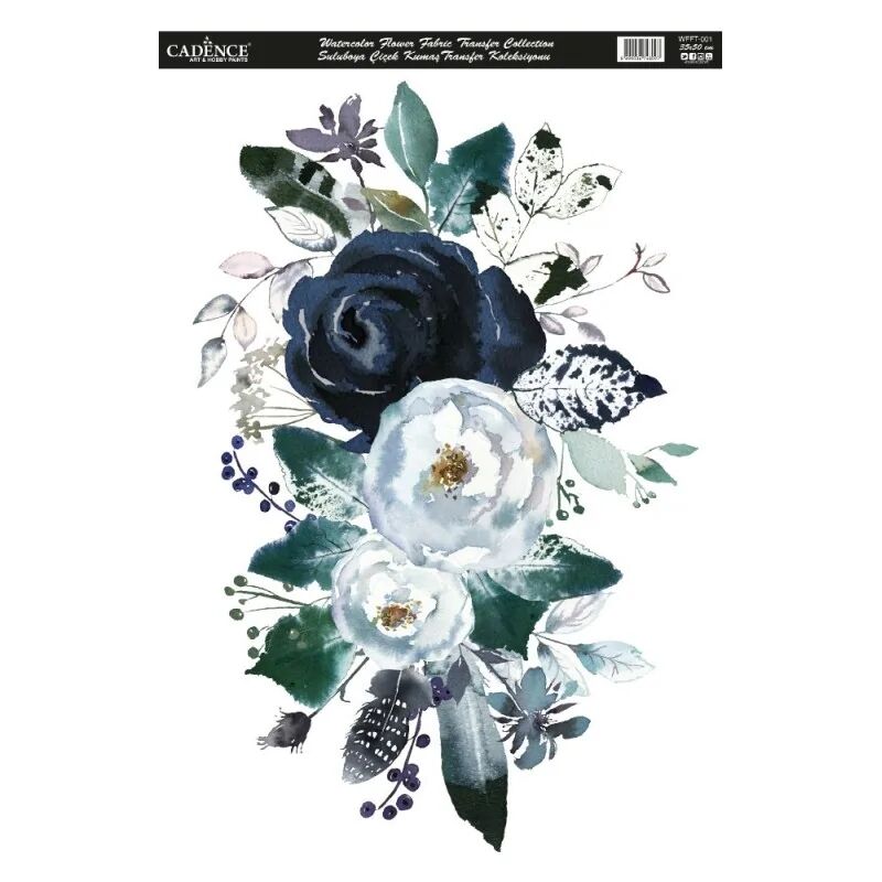 Cadence Suluboya Çiçek Kumaş Transfer Koleksiyonu Wfftc-001 35x50