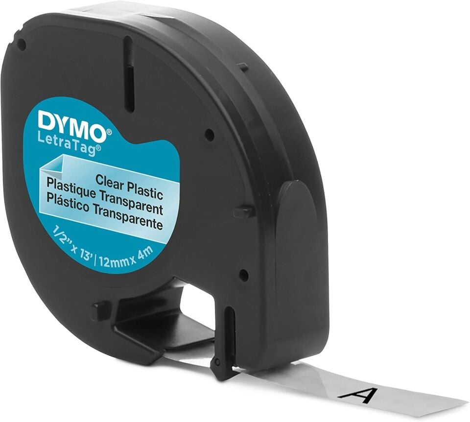 Dymo Letra Tag Plastik Şerit 12 Mm X 4 Mt Şeffaf