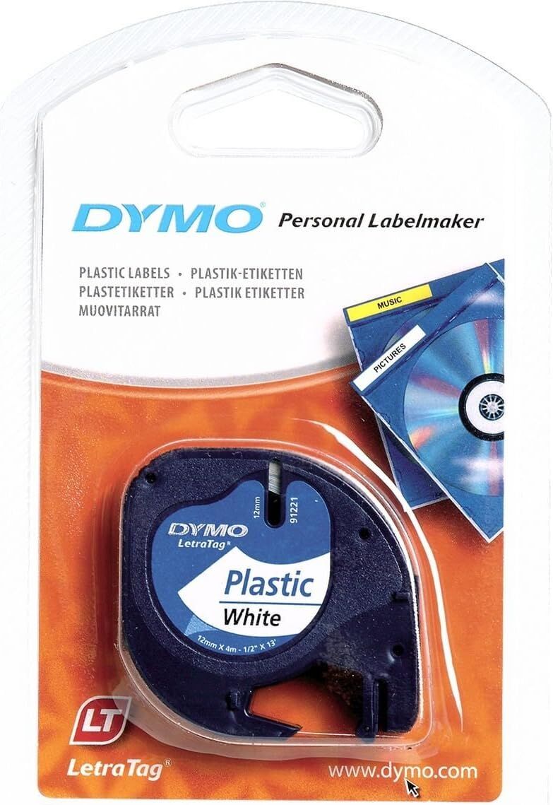 Dymo Letra Tag Plastik Şerit 12 Mm X 4 Mt Beyaz