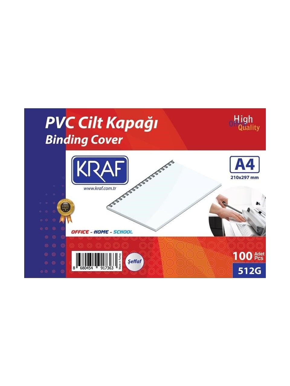 Kraf Cilt Kapağı A4 160 Micron 10 Lu Şeffaf 512G