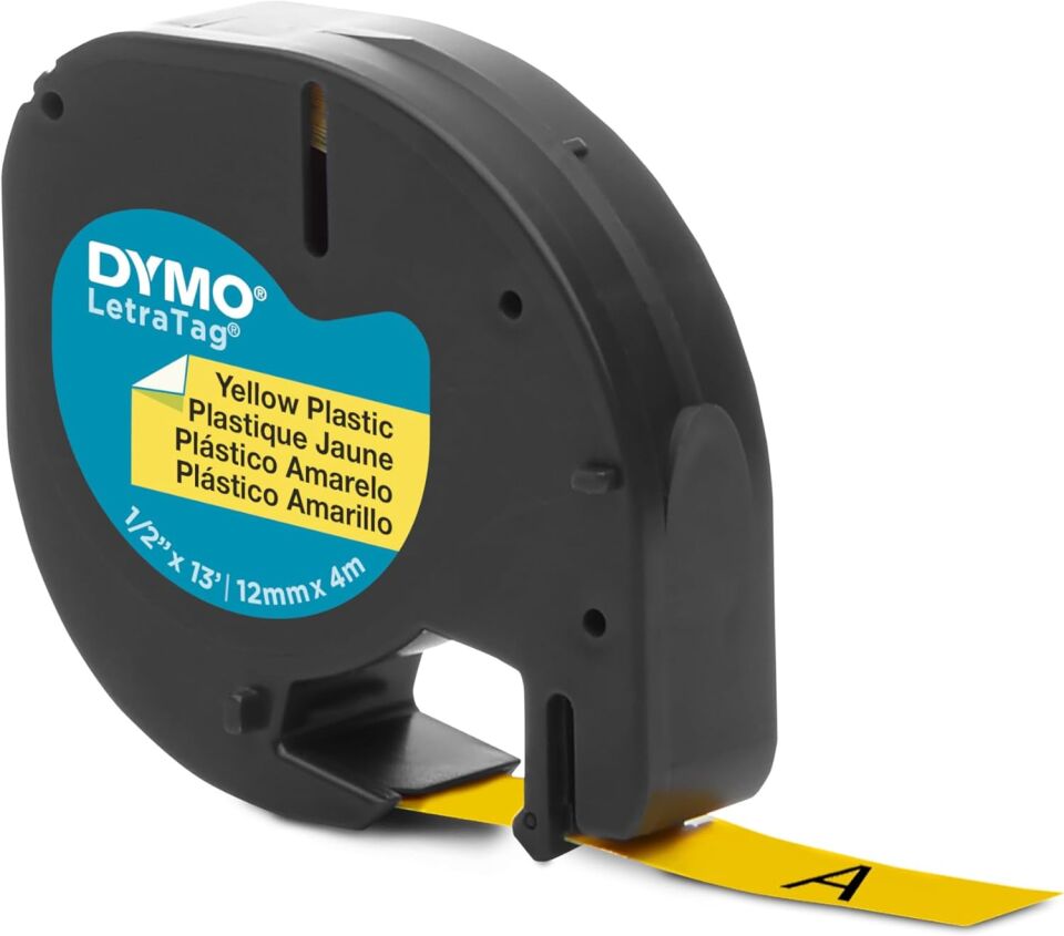 Dymo Letra Tag Plastik Şerit 12 Mm X 4 Mt Sarı