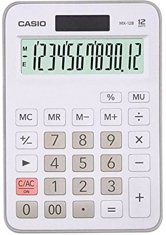 Casio Hesap Makinesi Masaüstü Mx-12B-We 12 Hane Beyaz