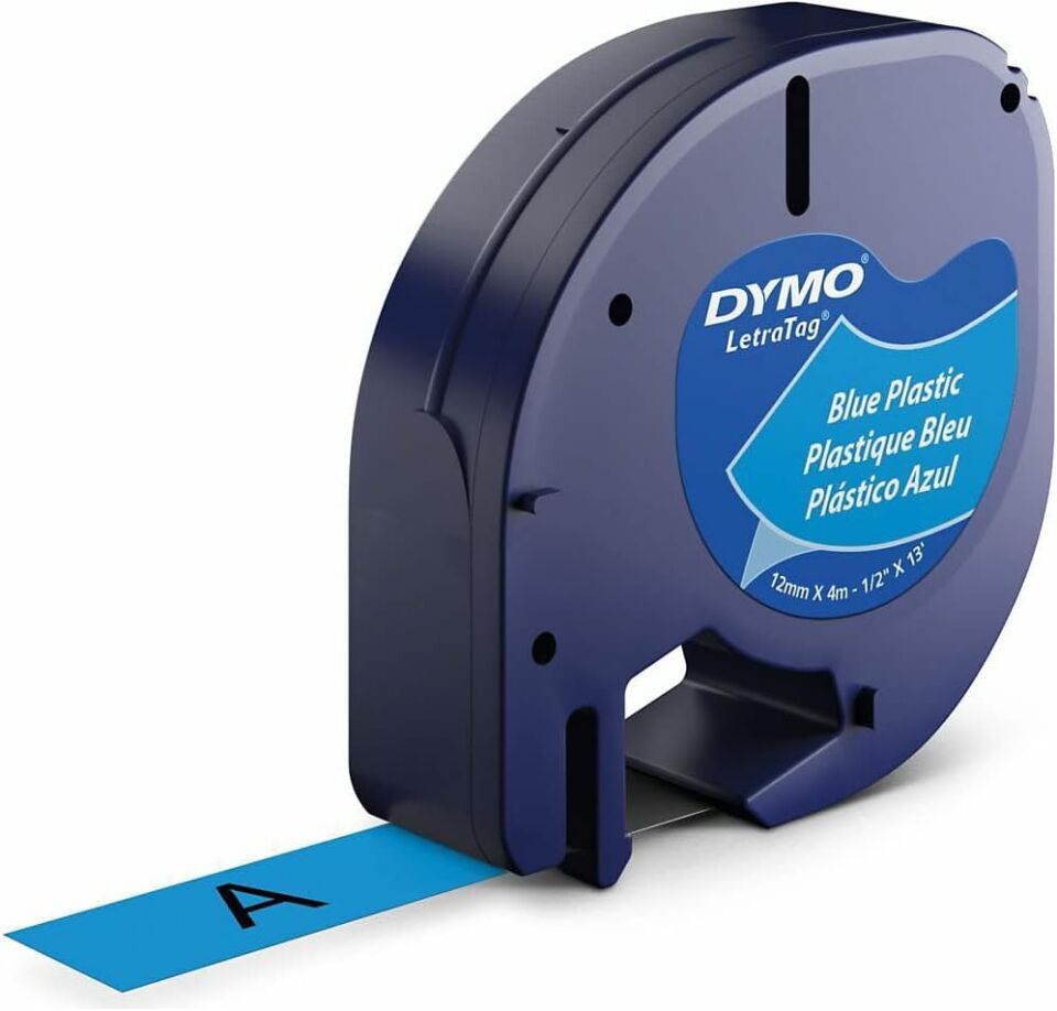 Dymo Letra Tag Plastik Şerit 12 Mm X 4 Mt Mavi