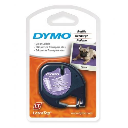 Dymo Letra Tag Plastik Şerit 12 Mm X 4 Mt Şeffaf
