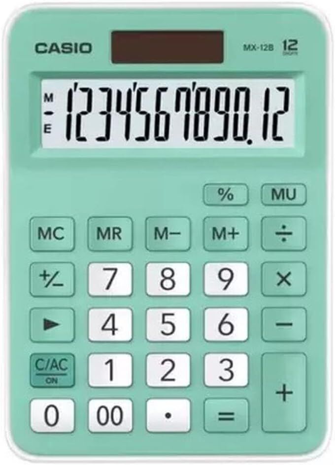 Casio Hesap Makinesi Masaüstü Mx-12B-Gn 12 Hane Yeşil