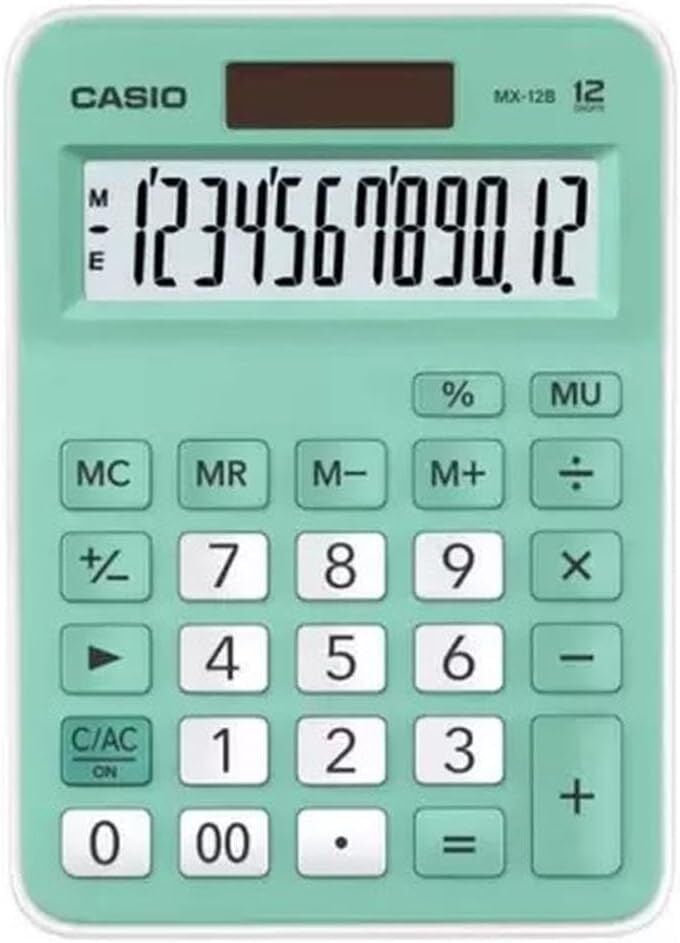 Casio Hesap Makinesi Masaüstü Mx-12B-Gn 12 Hane Yeşil