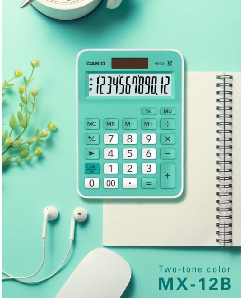 Casio Hesap Makinesi Masaüstü Mx-12B-Gn 12 Hane Yeşil
