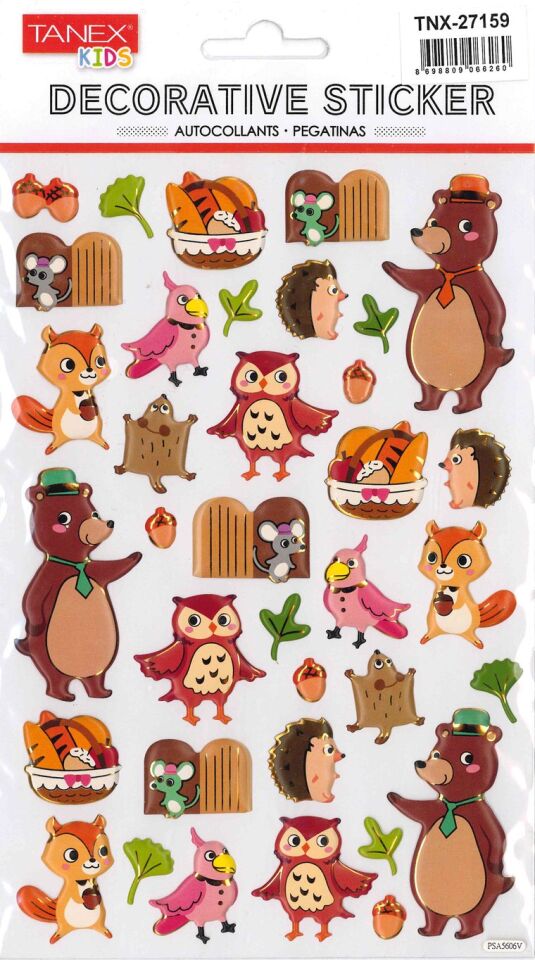 Tanex Tnx-27159 Puffy Mutlu Orman Hayvanları Serisi
