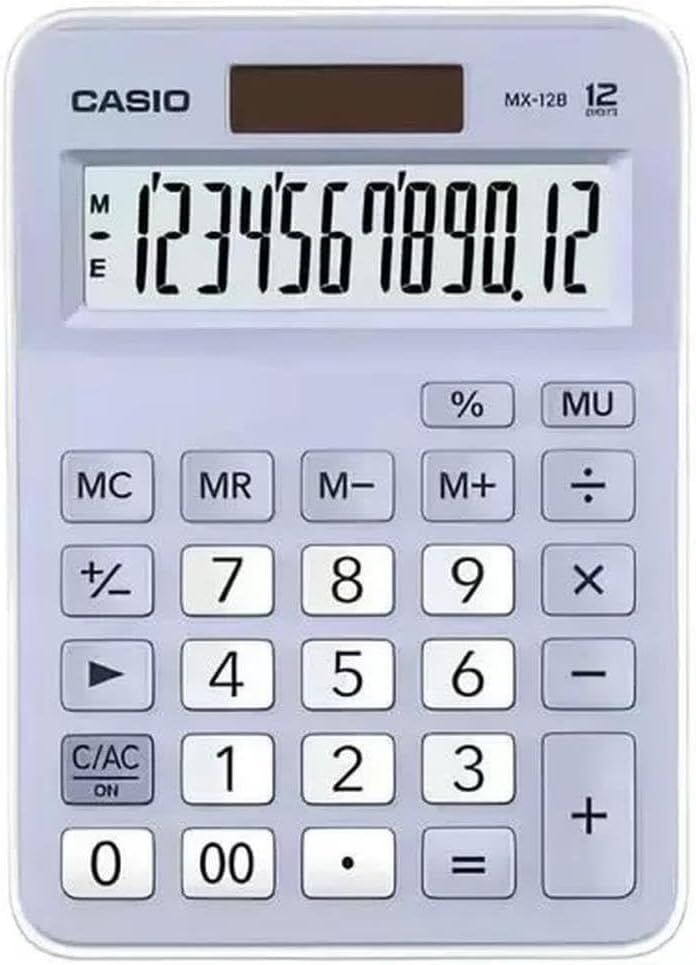 Casio Hesap Makinesi Masaüstü Mx-12B-Lb 12 Hane Mavi