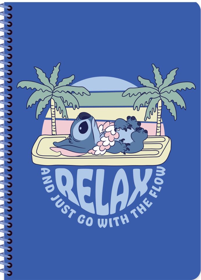 Keskin Lilo&Stitch A4 80 Yaprak Kareli Spiralli Karton Kapak Defter