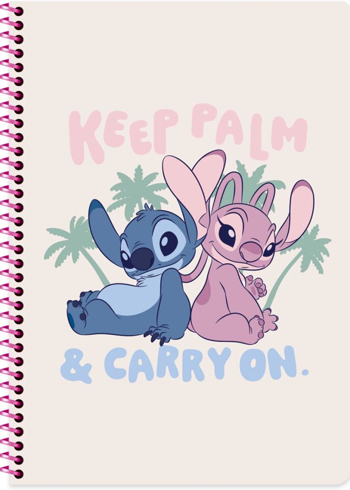 Keskin Lilo&Stitch A4 80 Yaprak Kareli Spiralli Karton Kapak Defter