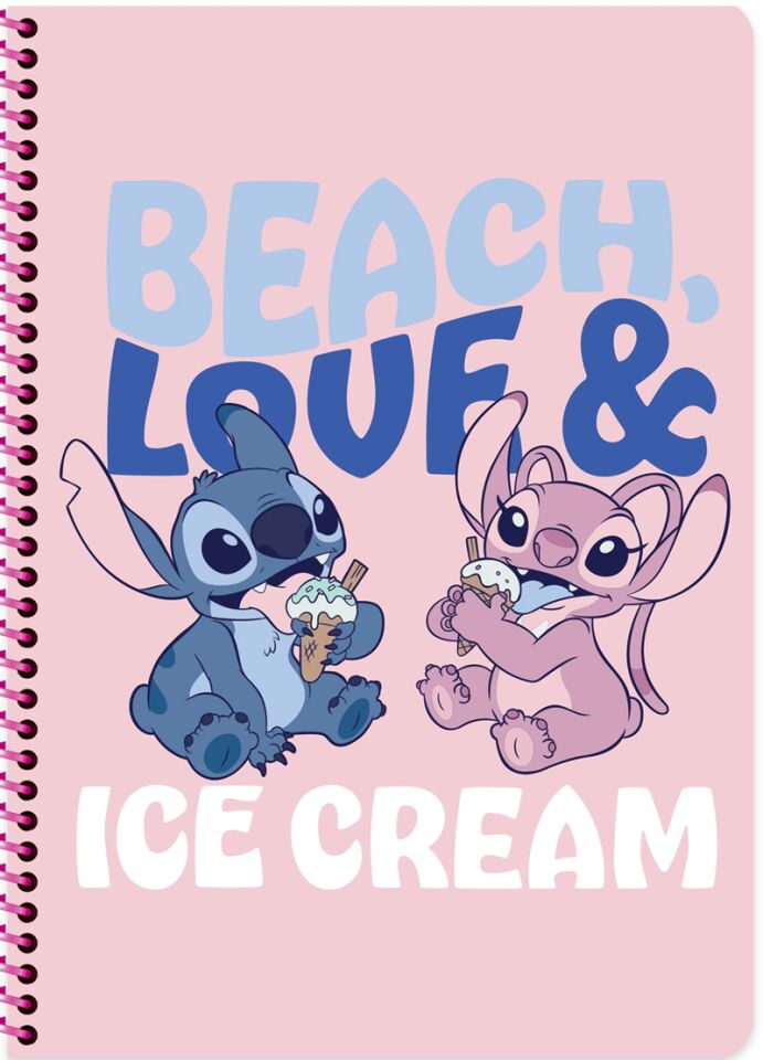 Keskin Lilo&Stitch A4 80 Yaprak Kareli Spiralli Karton Kapak Defter