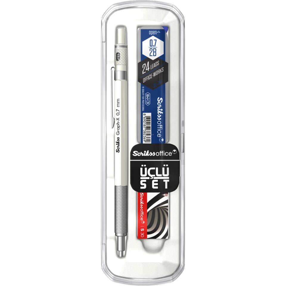 Scrikss Graph-X 3 Lü Set 0.7 Mm Beyaz