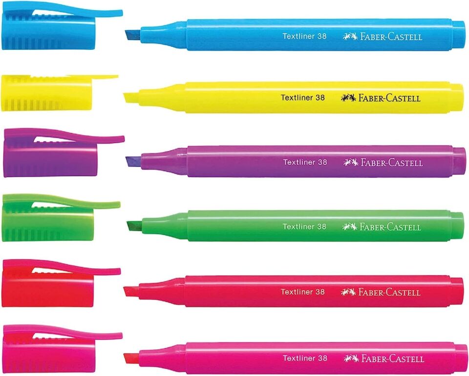 Faber-Castell Fosforlu Kalem 38 Pastel 6 Lı Paket