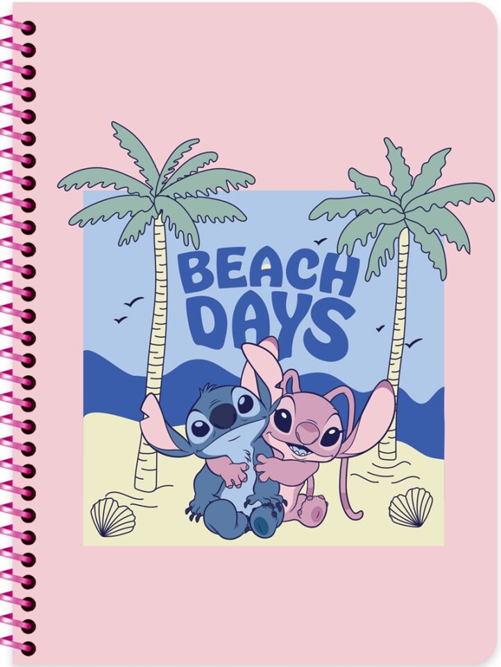 Keskin Lilo&Stitch 16,5x22,5 80 Yaprak Kareli Spiralli Karton Kapak Defter
